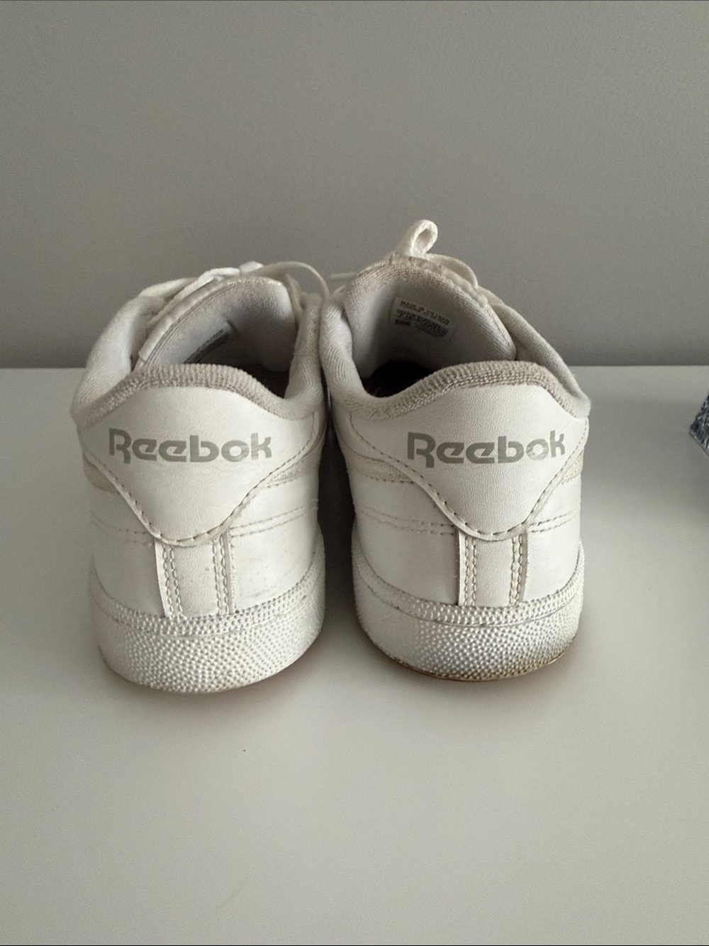 Reebok White Low-Top Leather Sneakers with Gum Outsole - Picture 4 of 5